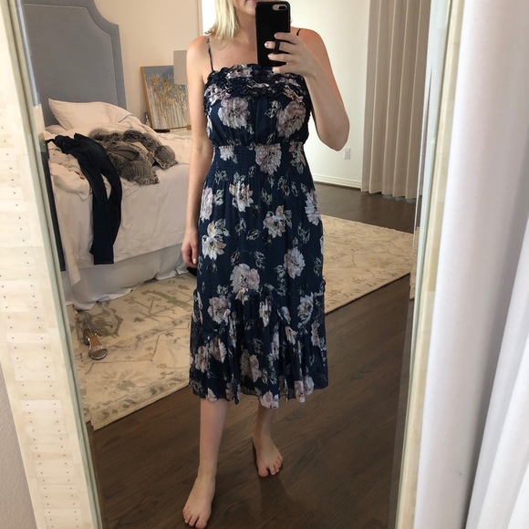 Rebecca Taylor Dresses & Skirts - Rebecca Taylor Magnolia Ruffle floral midi dress